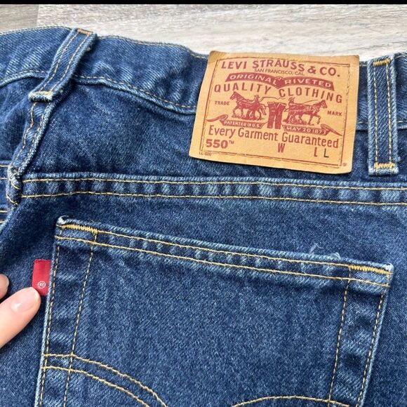 Vintage Levis 550 Red Tab Blue Womens 14 Slim Fit Straight Denim Jeans 31" Waist - Picture 10 of 10